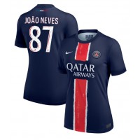 Fotballdrakt Dame Paris Saint-Germain Joao Neves #87 Hjemmedrakt 2024-25 Kortermet